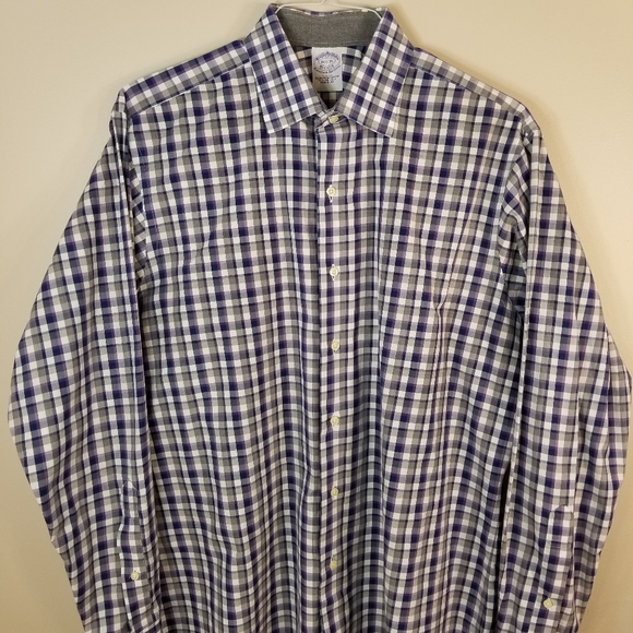 Brooks Brothers Slim Fit Gingham Dress Shirt 16.5 - Picture 13 of 16